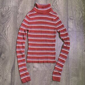Retro Striped Turtleneck
